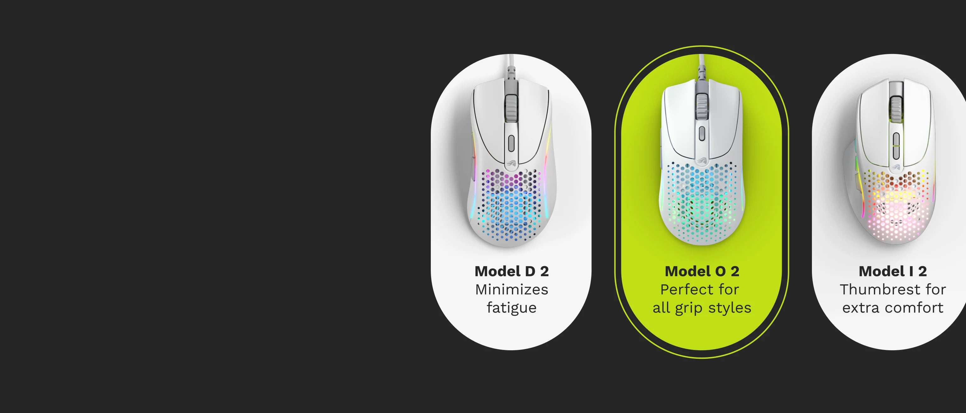 Glorious Gaming Model O 2 Wired Gaming Mouse 59g Ultralight 26,000 DPI FPS Motion Sync with 6 Programmable Buttons 29 Find your perfect V2 mouse based on playstyle and grip